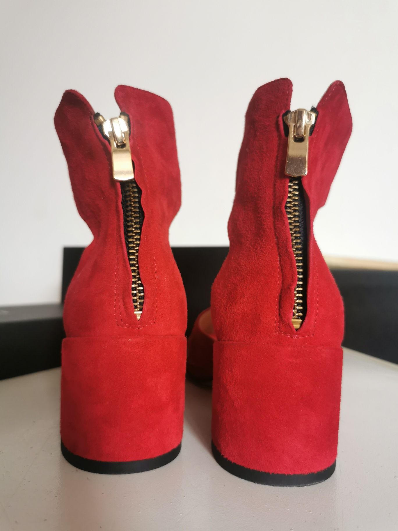 Sandale de vară roșii, piele naturală, Musette mărimea 36