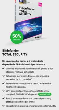 Vand 1 licenta Bitdefender total security