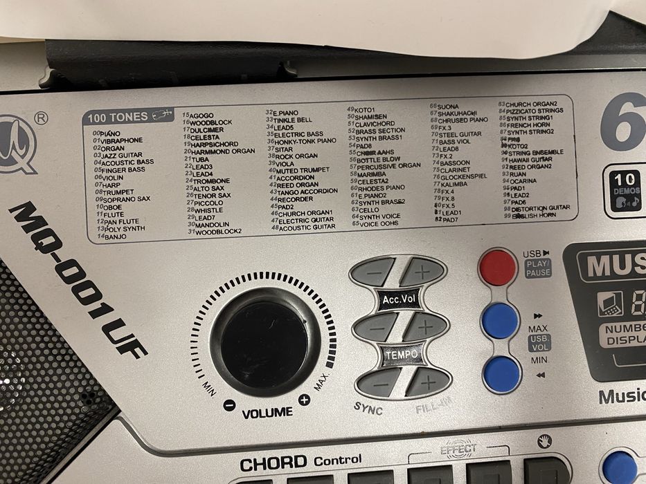 Orga electronica,MQ-001UF cu 61 clape,USB,FM radio