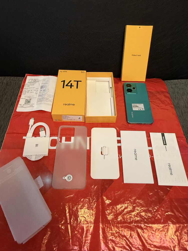 КАТО НОВ 256GB Realme 14T Гаранция Technopolis 2027г. Green