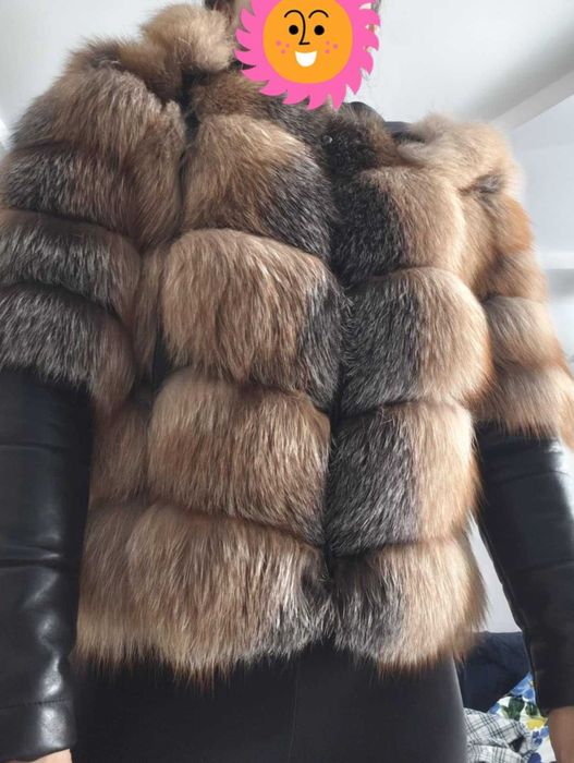 Geaca blana vulpe 2in 1 mărimea M...blana premium!