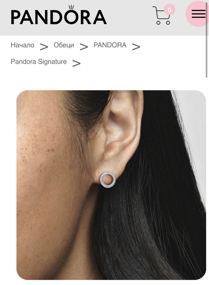 Pandora Обеци оригинални