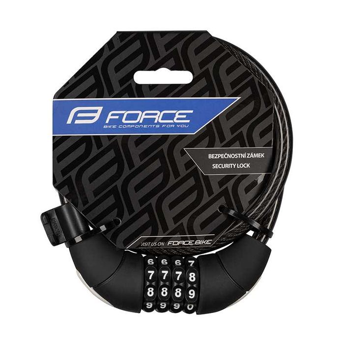 Заключващо устройство за велосипед с код FORCE LUX 120см/8мм + Държач