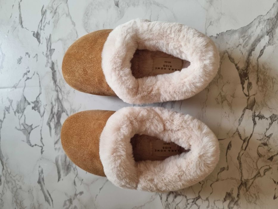 Нови домашни чехли/пантофи Zara home kids от велур.