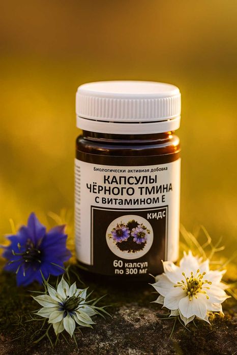 Чёрного тмина с витамином Е 300мг № 60 капсул     "KIDS"