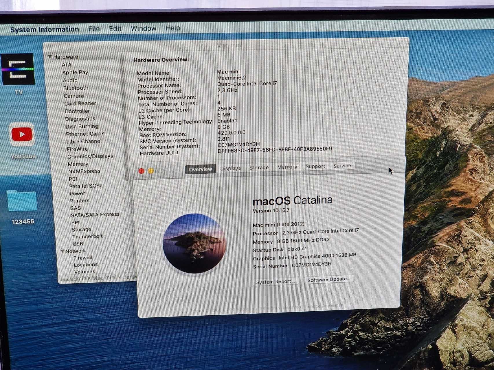 Apple Mac mini 2012 Intel i7, 8GB RAM 256GB +23" Monitor, 2 KB & Mouse