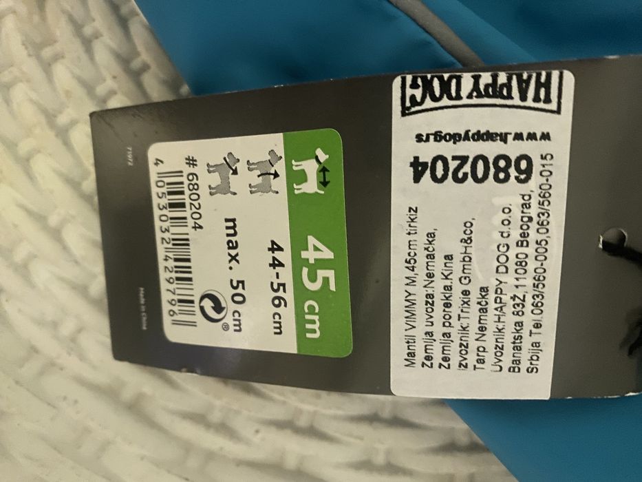 Jacheta ploaie câine talie mijlocie max 50 cm