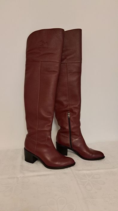 Cizme 39 piele bordo Eva Minge