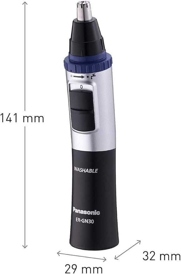Тример за нос и уши Panasonic ER-GN30-K503, Батерии, Миещ се, Черен
