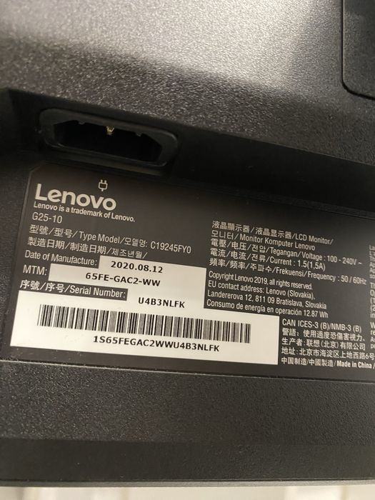 Monitor Lenovo gaming 144hz 1ms