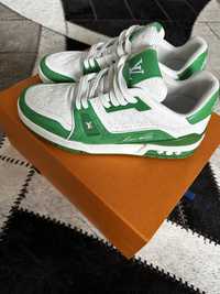 Louis Vuitton trainer #54 signature sneaker verde alb marime 8.5 UK