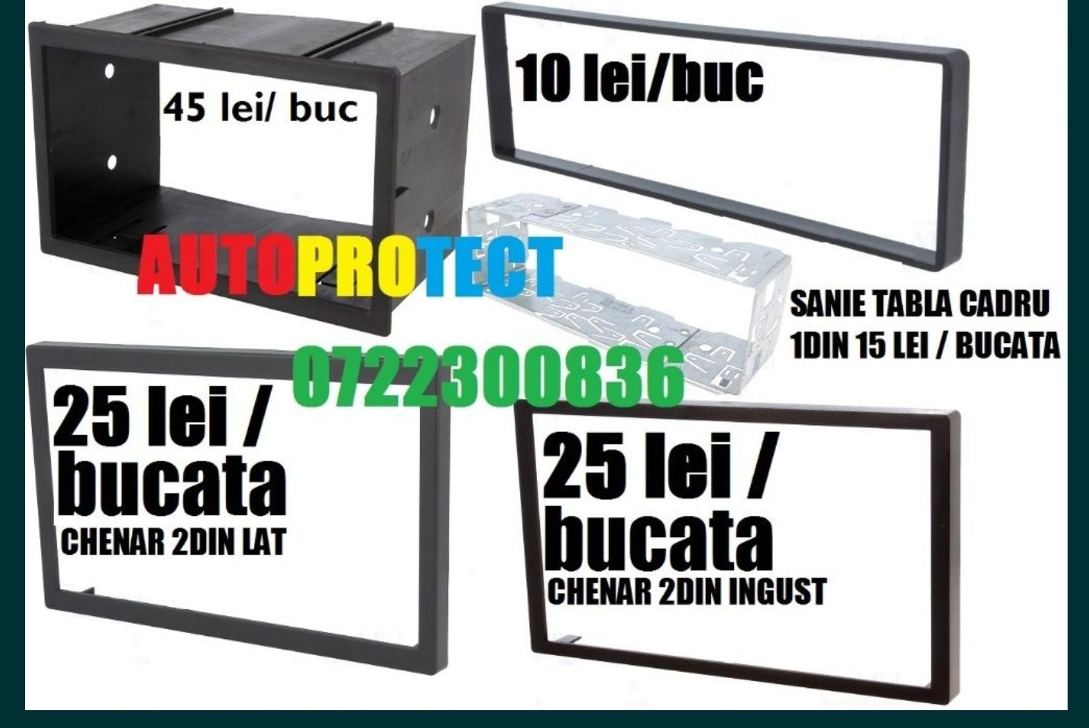 Rama universala 1DIN 2DIN plastic lată îngustă CD DVD player navigatie