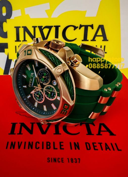 INVICTA Vanguard Green/Gold 50mm, Инвикта нов ръчен часовник