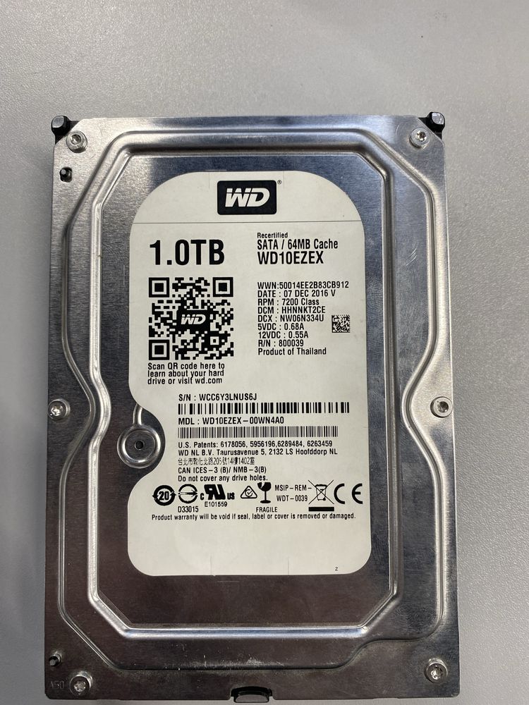 Hdd 1  террабайт wd 10ezex