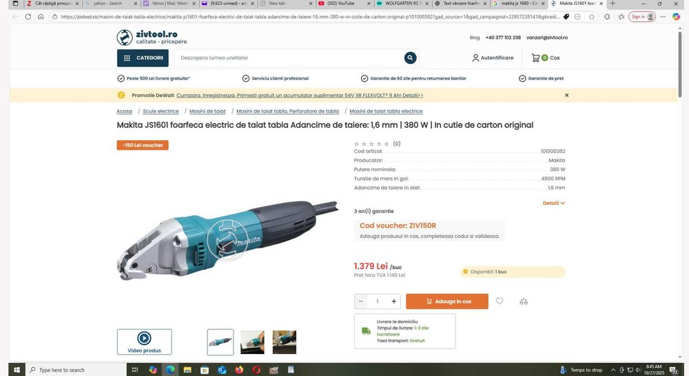 Mașină de tăiat tablă Makita 1660