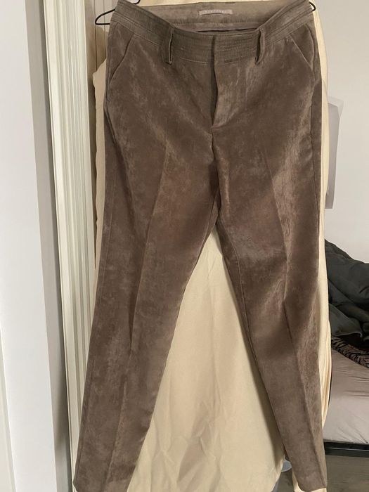 Pantaloni model office, marca Stefanel din catifea