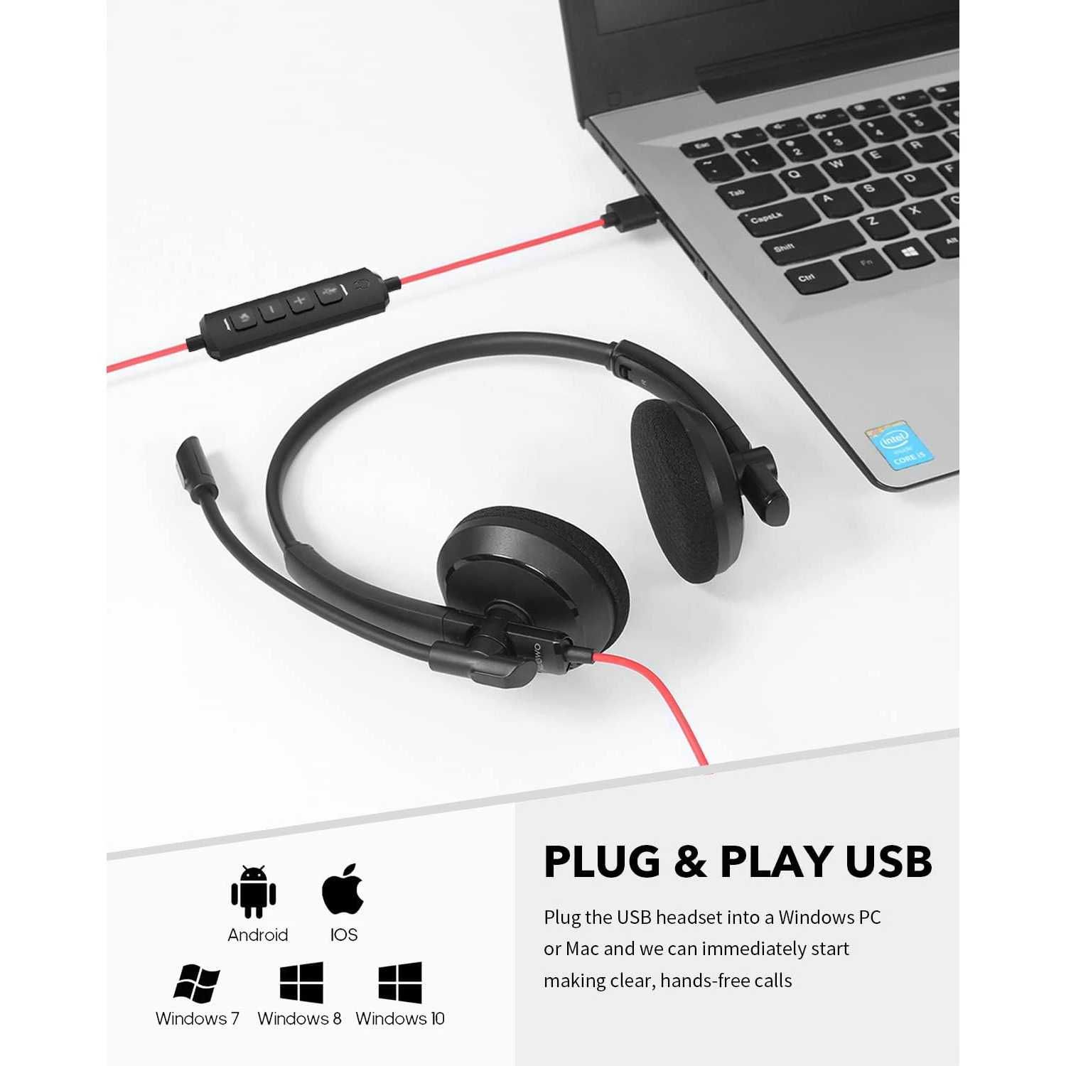 Наушники NUBWO HW03 с микрофоном USB + 3.5 мм. Есть доставка