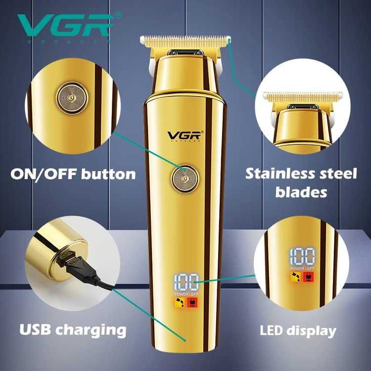 VGR V-947 Професионален безжичен акумулаторен тример за коса и брада