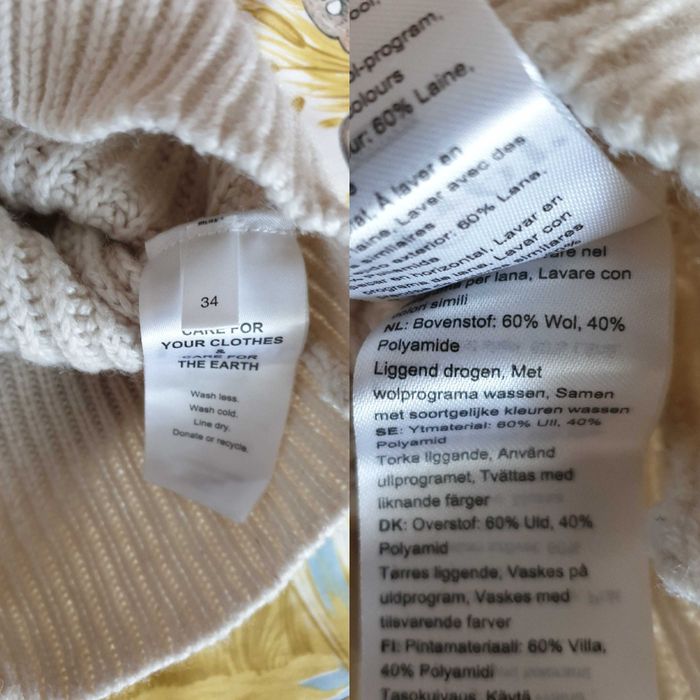 Pulover crem pe gat mix lana Le Ger