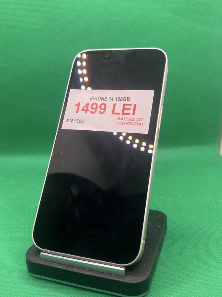 Iphone 14 128Gb•LCD FISURAT•Baterie 92%•Amanet Lazar Crangasi•51815