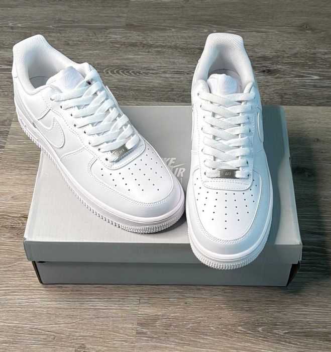 Nike Air Force One Triple White - Adidasi Fete Baieti - Verificare
