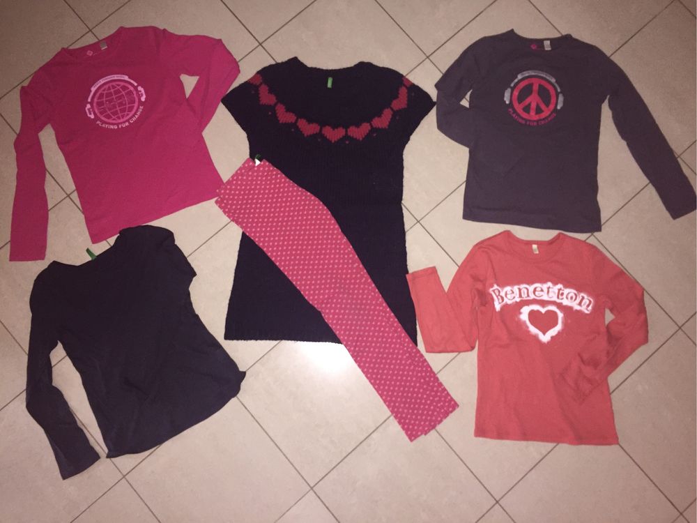 Бенетон/Benetton;Zara яке, панталони,дънки,риза,рокля,пола-140,146