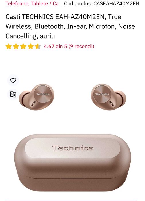 Casti TECHNICS EAH-AZ40, sigilate, originale, transport inclus