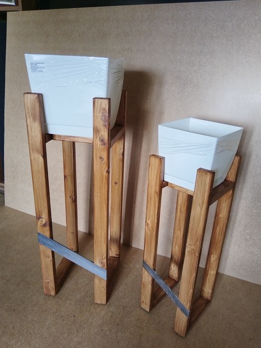 Suport flori din lemn masiv/otel masiv