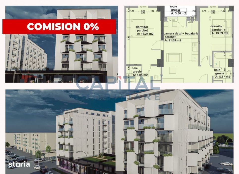 Apartament de vanzare, 3 camere, ansamblu rezidential modern, comision