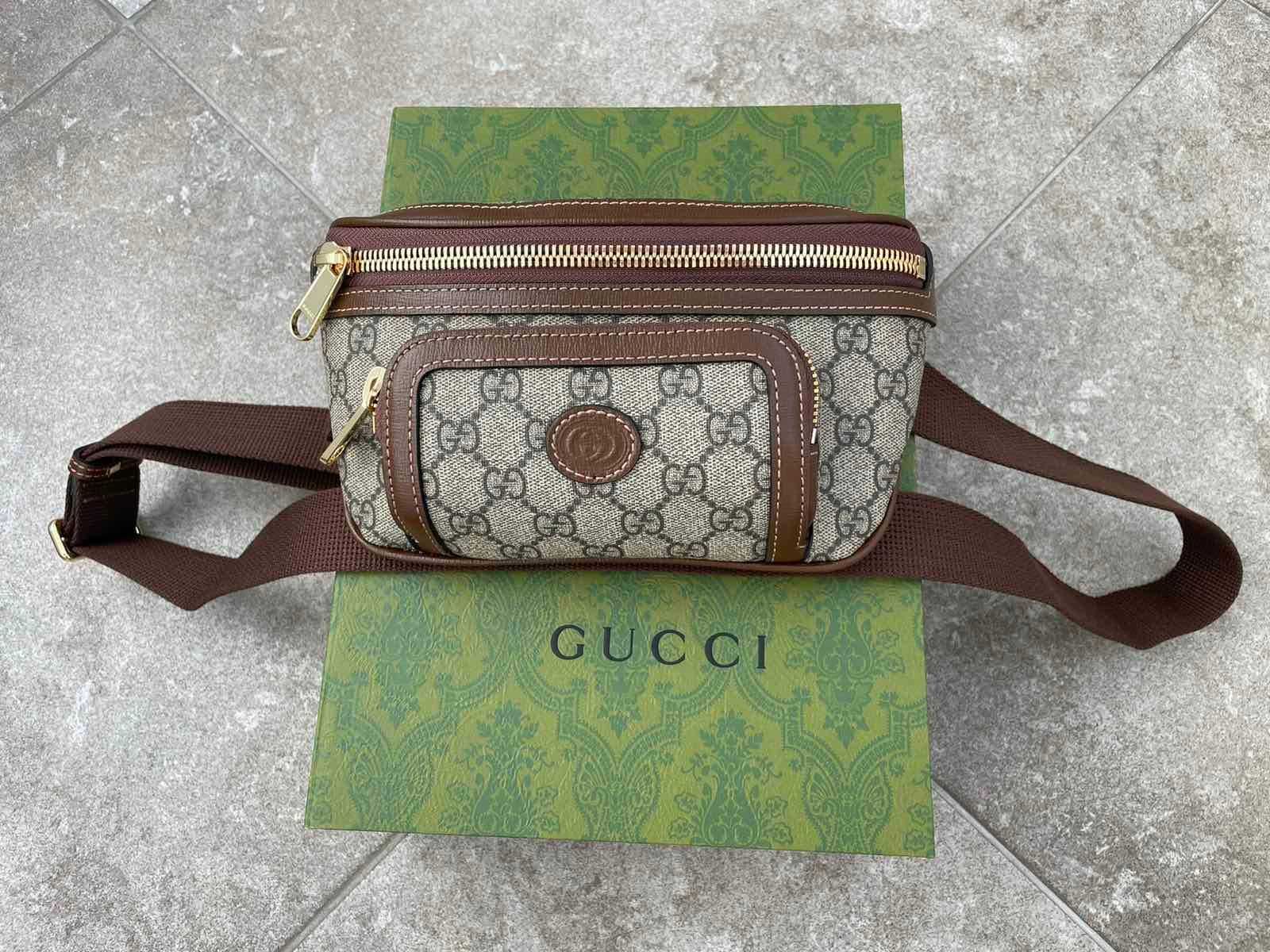 Gucci Geantă cu centură cu interblocare G Unisex Geantă pentru bărbați