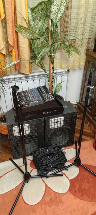 Озвучаване за сцена/студио - миксер, усилвател, колони, микрофони и др