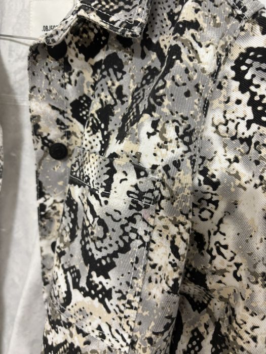 Jacheta denim snake print