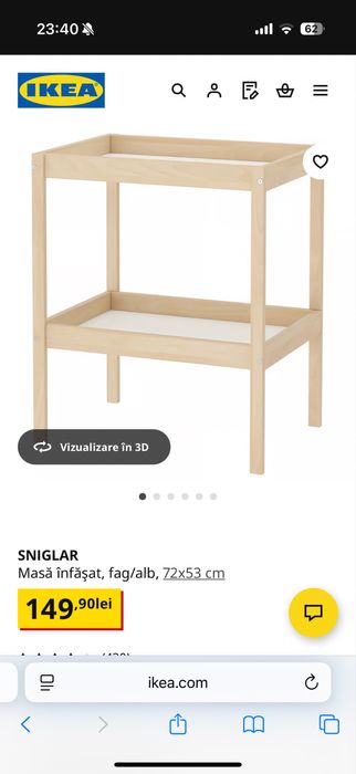 Masa infasat bebe + perna gonflabila gratuit