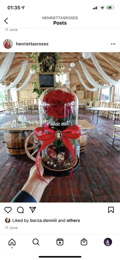 Trandafiri criogenati in cupola de sticla cu persoanalizare gratuita