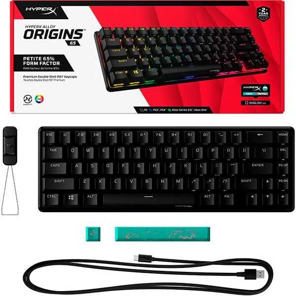 Tastatura Gaming mecanica HyperX Alloy Origins 65 Aqua