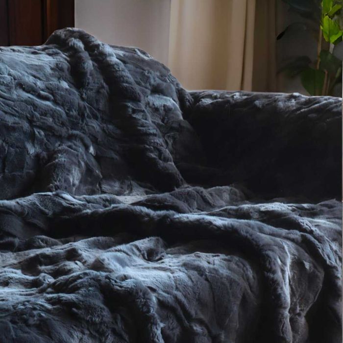 Patura blana naturala REX Chinchilla 230 cm x 150 cm