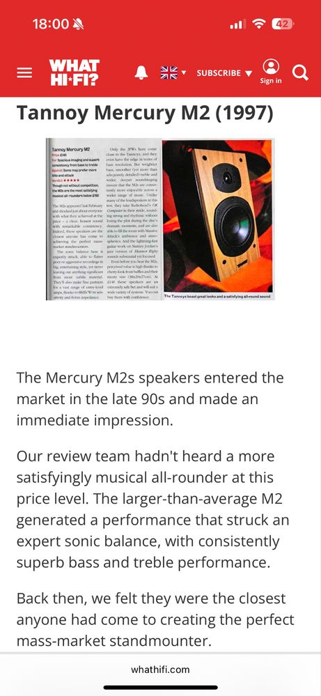 Недосегаемите Tannoy mercury m2
