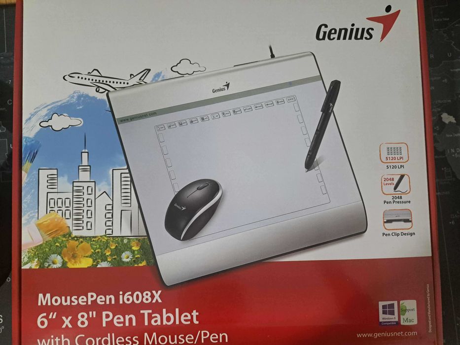 Tableta de desen digitala Genius i608x, Alb