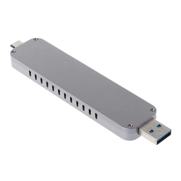 Adaptor SSD M.2 NGFF NVMe la USB-C 3.1 + USB 3.0 rack extern carcasa