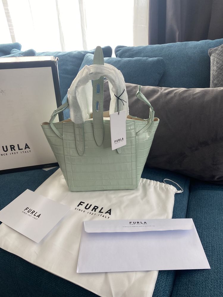 FURLA NET Tote Mini Menthe.100% оригинал с всички документи!Нов модел