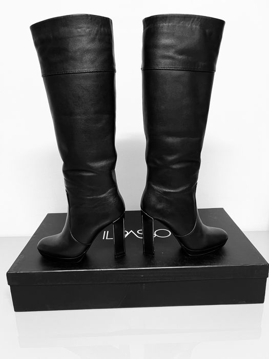 Cizme lungi din piele , Il Passo, negre , 36