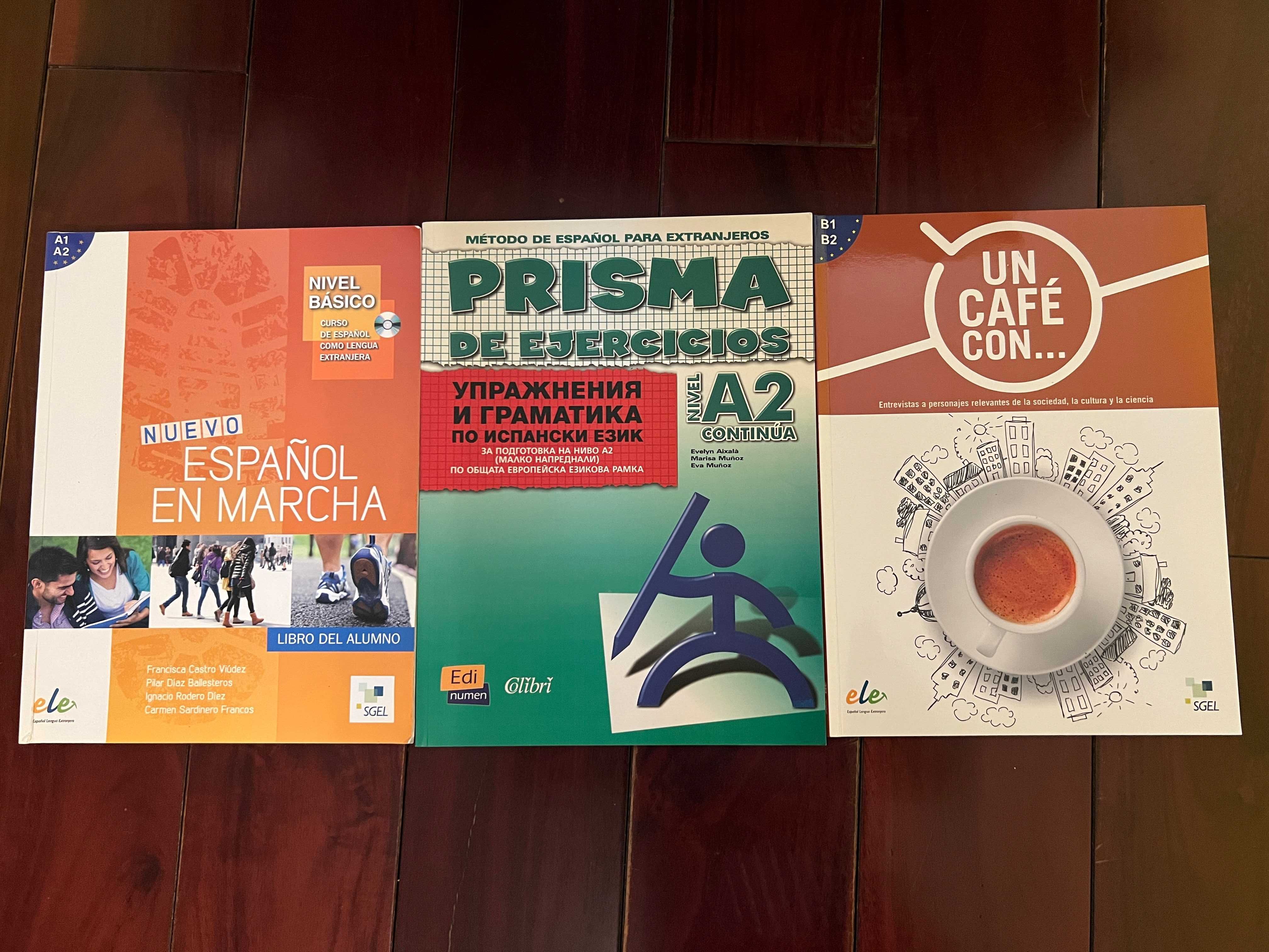 ESPAÑOL en  marcha A1-2, PRISMA de ejercicios A2, UN CAFÉ CON B1-2