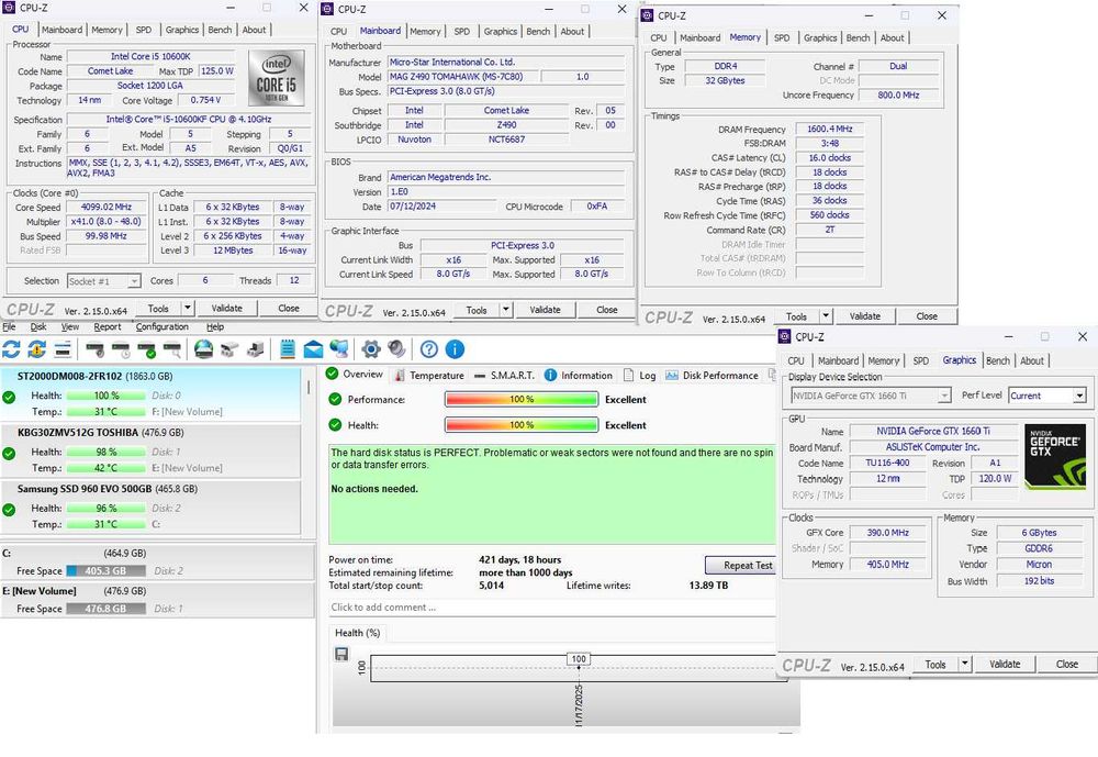 PC Gaming  i5 10600KF, 32GB RAM, GTX 1660 Ti