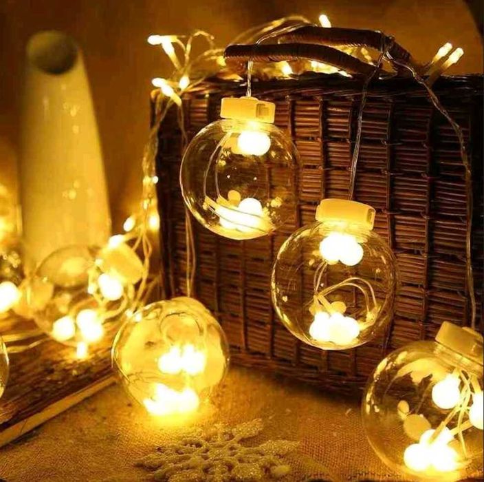 Ghirlanda Luminoasa 3 M cu 12 Globuri, Lumina calda