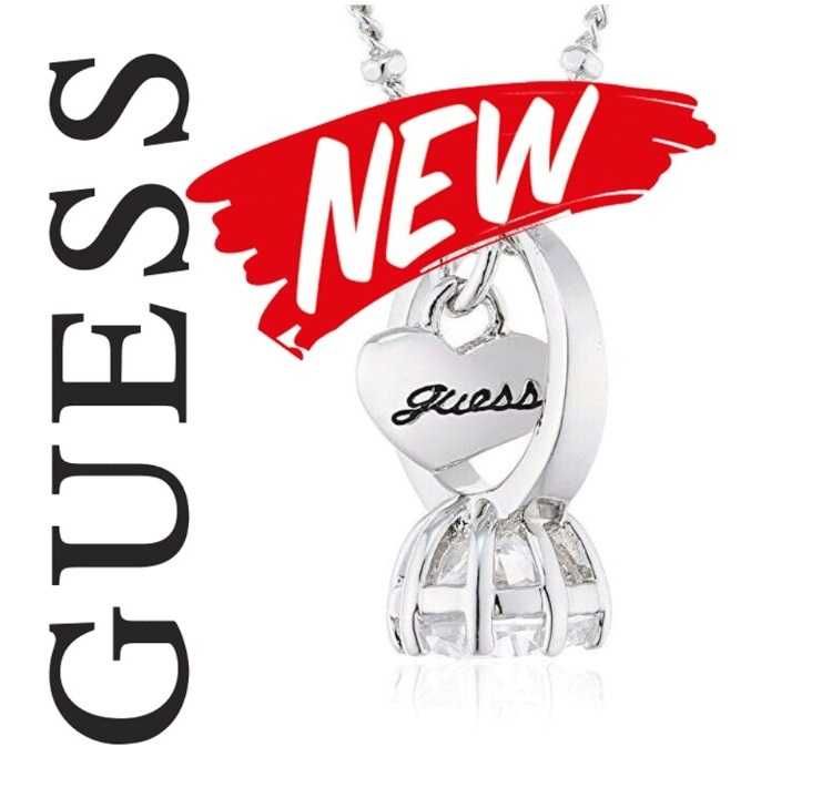 GUESS – Сребристо колие с кристали Swarovski "WILL YOU MARRY ME?" нов