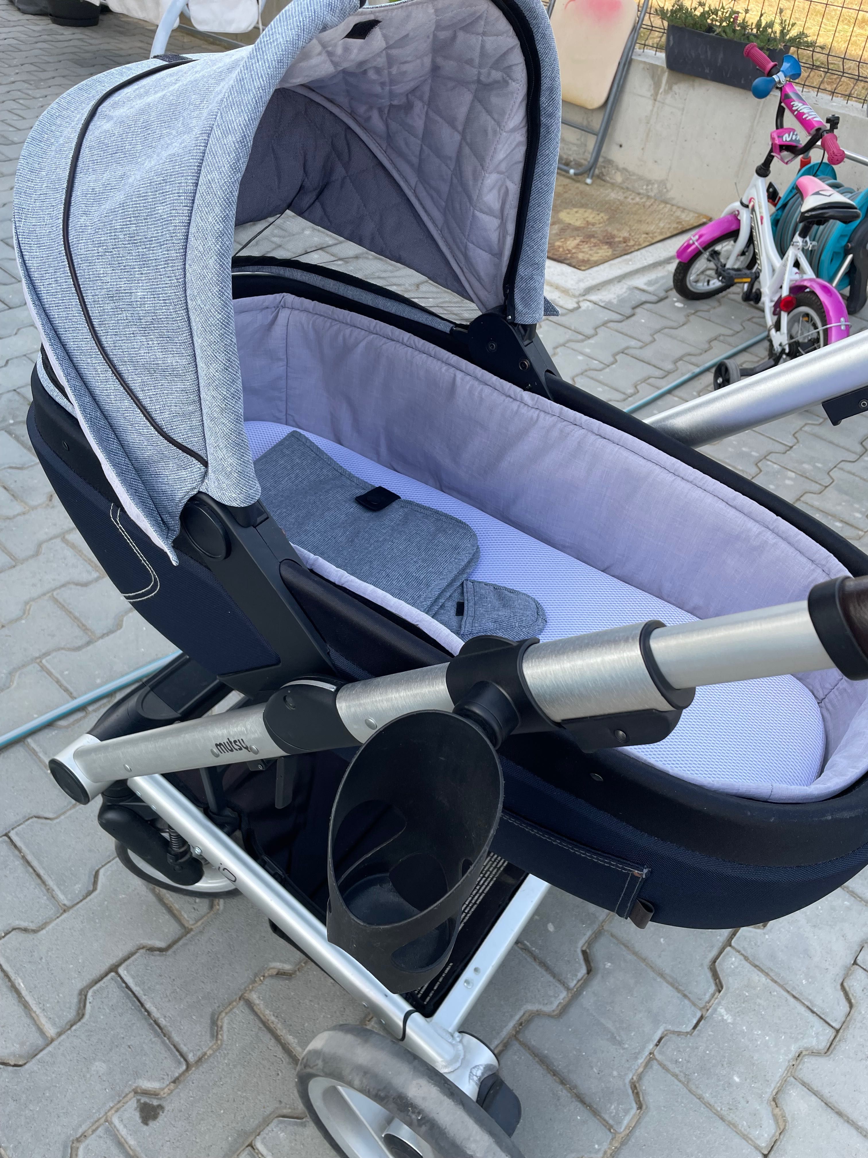 НАМАЛЕНА ЦЕНА - MUTSY I2-Комплект шаси+седалка+кош за новородено+чанта