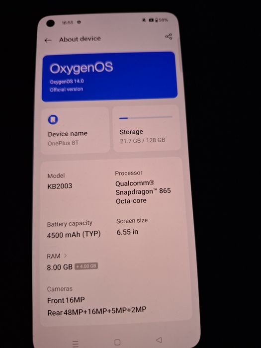 OnePlus T8 Telefon