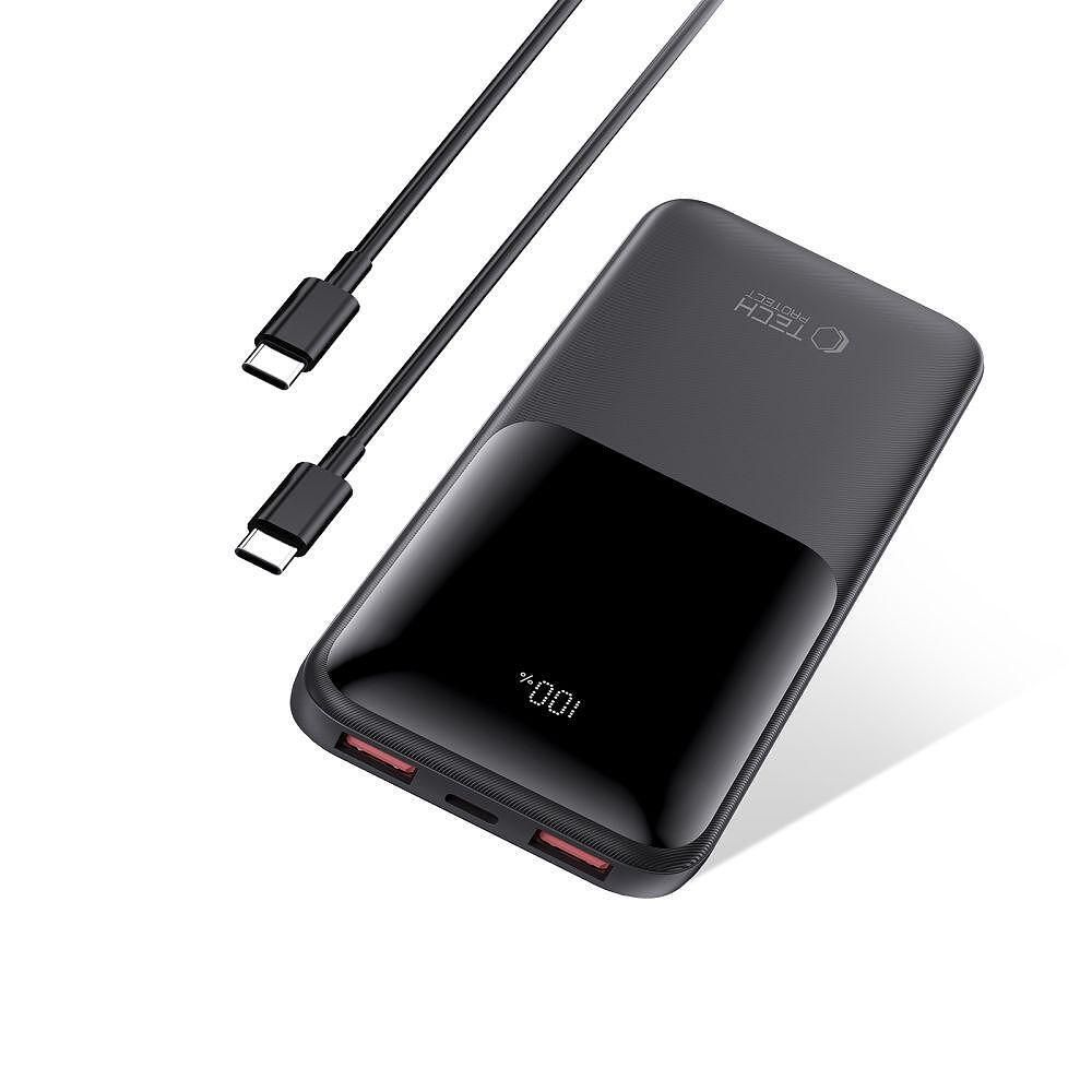 Допълнителна батерия tech-protect pb02 power bank 10000mah 22.5w черна