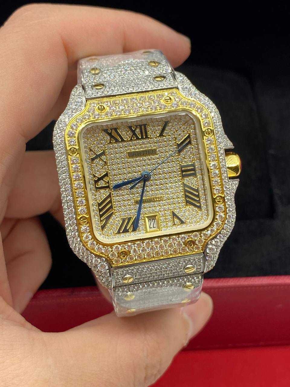 Santos De Cartier. Two tone Iced Out