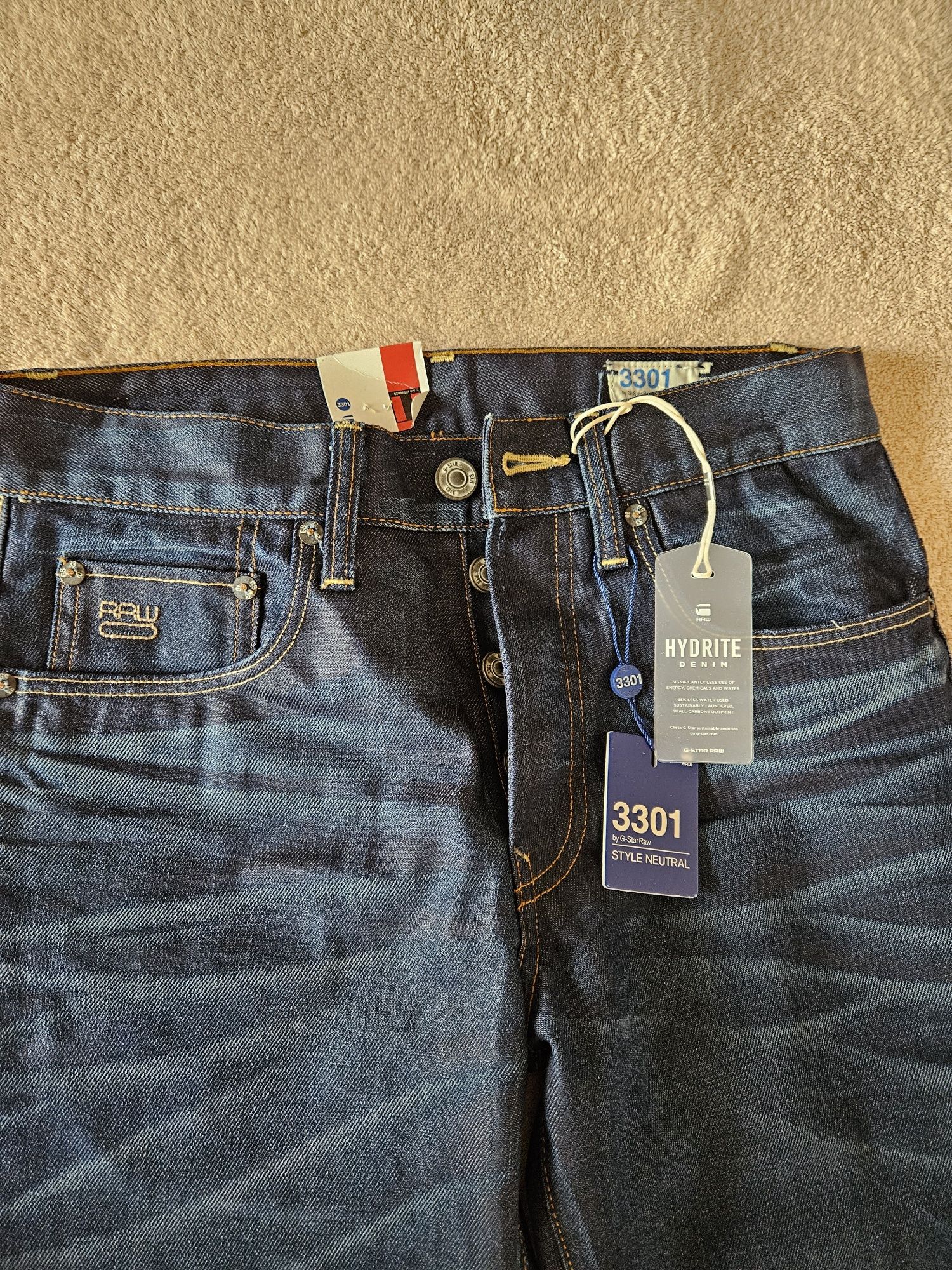 Дънки G-STAR RAW 3301 Straight Fit  Нови,  Оригиналнои